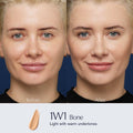 Estee Lauder Double Wear Foundation, Full Coverage, Matte Finish, 1W1 Bone, SPF 10