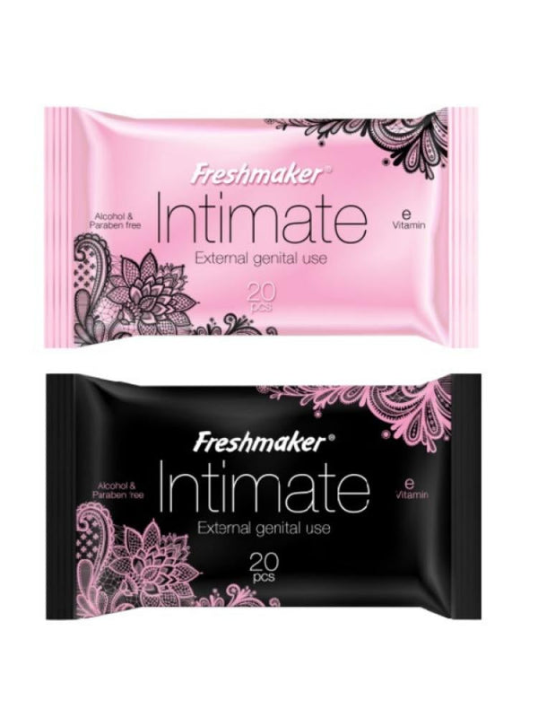 Freshmaker Intimate Wipes with Vitamin E - 20 Count