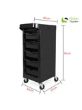 Salon System X103 Black Plastic Work Trolley 91cm