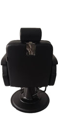 Salon System Men's Barber Chair BX-2968-2 - All Black Leather & Iron Frame