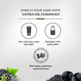 Vatika Oil Fusion Permanent Hair Color Natural Black Covers Grays Ammonia-Free 2.0