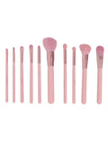 Ruby Face Makeup Brush Set - 10 Pieces, Synthetic Bristles