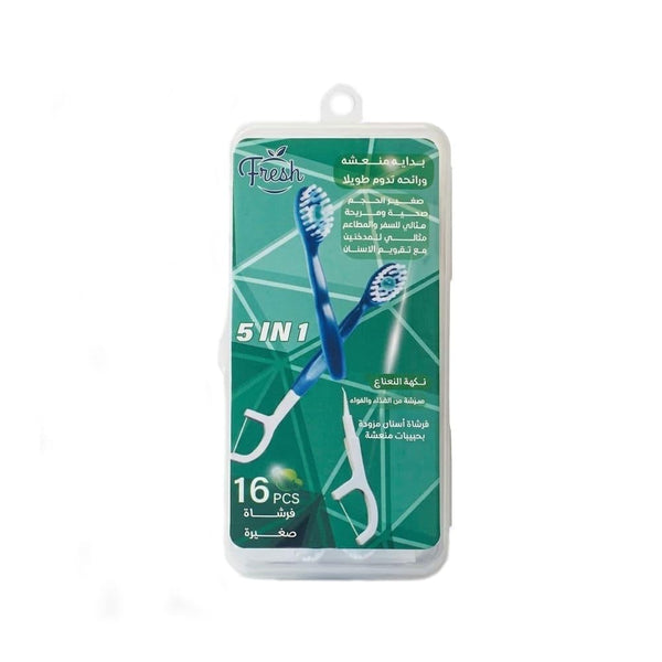 Disposable Toothbrush with Floss Mint Flavoured Fresh 16 Pieces