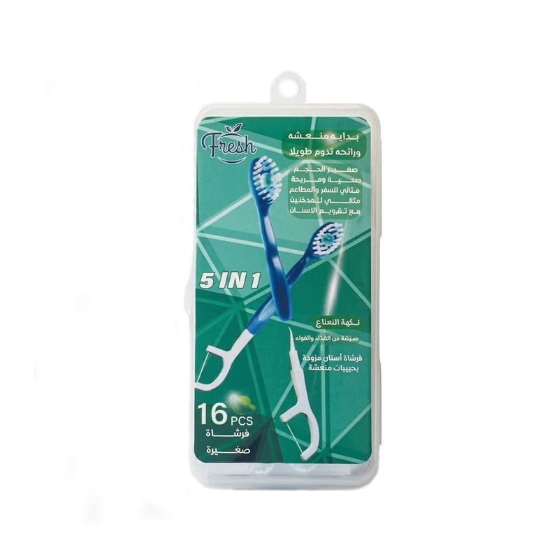 Disposable Toothbrush with Floss Mint Flavoured Fresh 16 Pieces