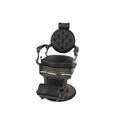 Salon System Elegant Premium Men's Barber Chair Black Stainless Steel Leather