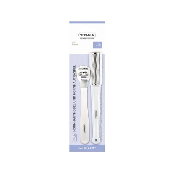 Best Foot Scrub Kit Callus Remover Metal Scraper File Titania 2-Piece