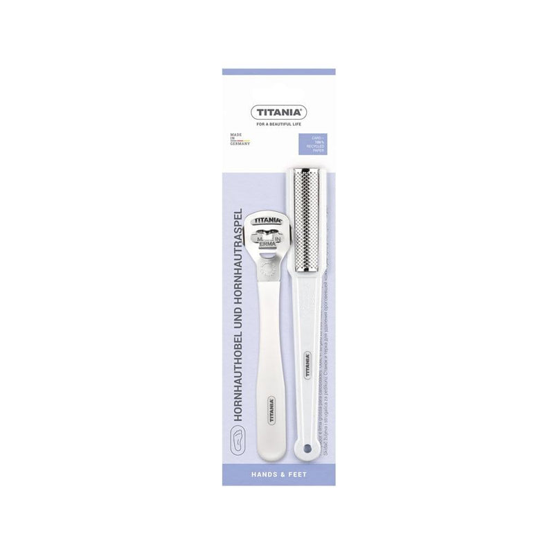 Best Foot Scrub Kit Callus Remover Metal Scraper File Titania 2-Piece