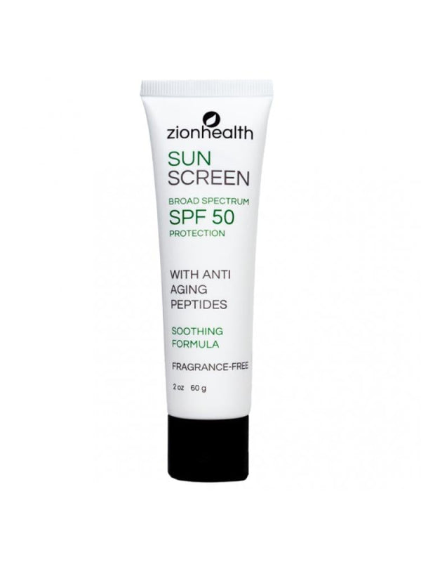 Zion Health SPF 50 Aloe Vera & Peptide Sunscreen - 60g