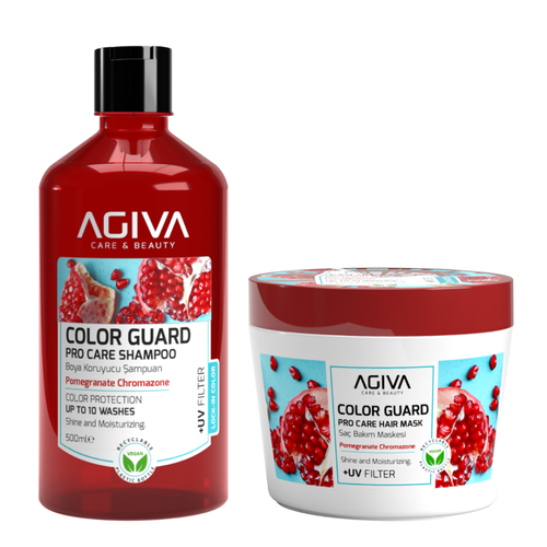 Agiva Colored Hair Care Set - Pomegranate & UV Filter - 500ml