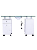 Salon System Glass Pedicure Table WL-M105 - White