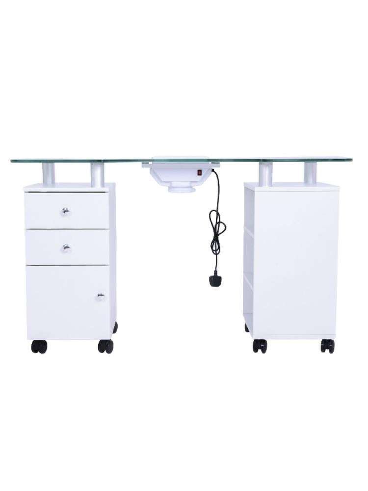Salon System Glass Pedicure Table WL-M105 - White