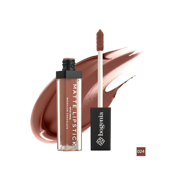 Bogenia Liquid Lipstick Matte Long-Lasting 24 Brazilian Chocolate