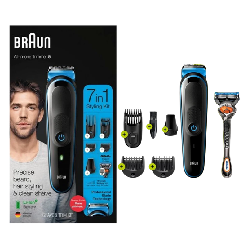 Braun 7-in-1 Beard Trimmer, Rechargeable Hair and Body Groomer