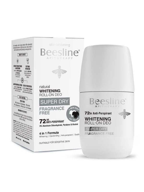 Beesline White Roll-On Deodorant Total Dryness Fragrance-Free 50ml