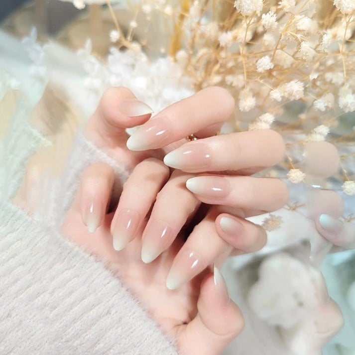 Short Almond Press on Nails Gradient Colors Easy Application Set