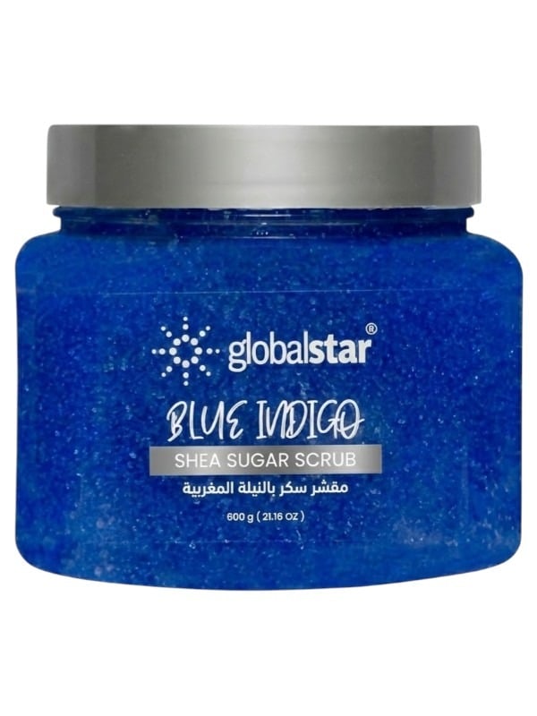 Global Star Blue Indigo Shea Sugar Body Scrub for Exfoliation and Softening - 600g