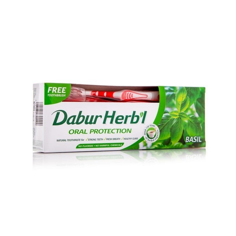 Dabur Herbal Basil Toothpaste with Toothbrush 150g
