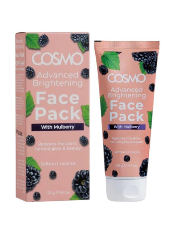 Cosmo Advanced Brightening Face Pack with Mulberry, Saffron, and Licorice, 125ml