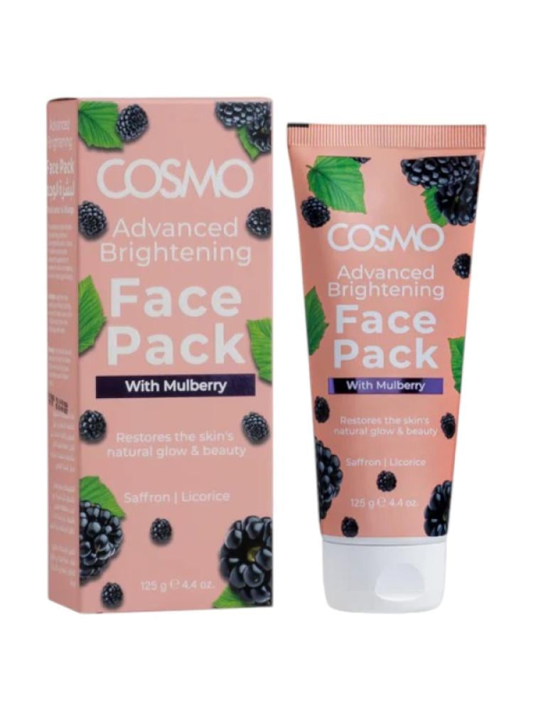 Cosmo Advanced Brightening Face Pack with Mulberry, Saffron, and Licorice, 125ml