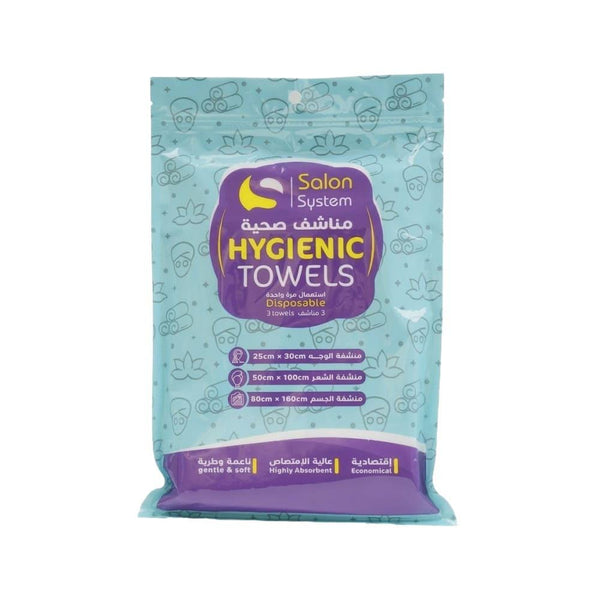 Disposable Towels for Travel 3-in-1 Hygienic Set Face Hair Body Salon System