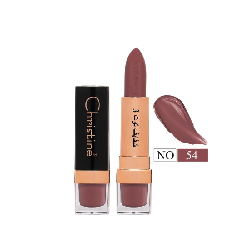 Christine Matte Lipstick Berry 3 No. 54 with Vitamin E and Shea Butter