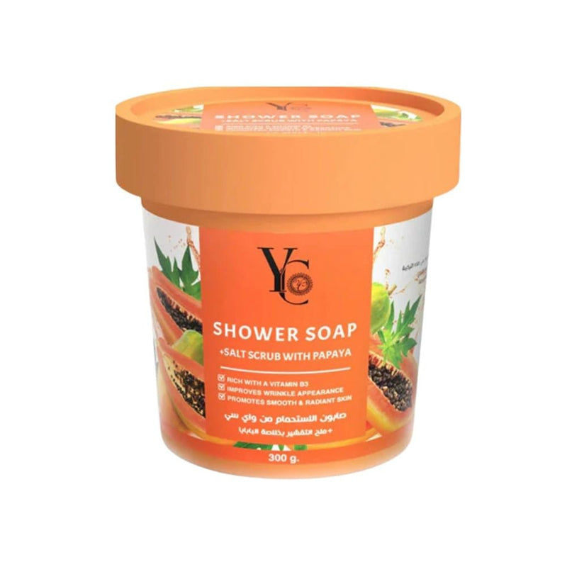 YC Bath Soap with Papaya Extract and Exfoliating Salt 300g