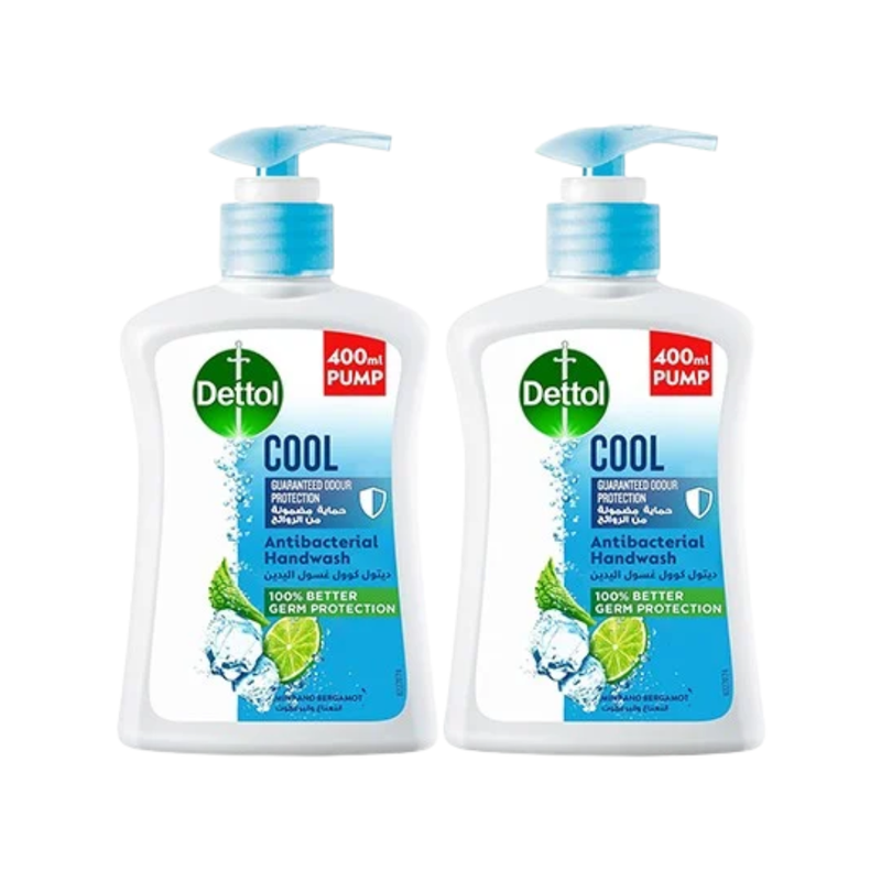 Dettol Cool Hand Wash with Mint and Bergamot, 2 x 400ml