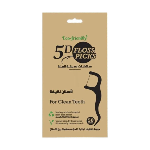 FiveD 5d White Plus Dental Floss Toothpicks Biodegradable 50 Count