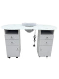 Salon System Pedicure Table - White with Integrated Storage