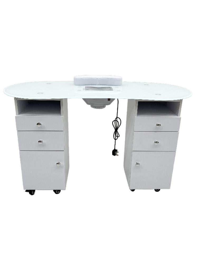 Salon System Pedicure Table - White with Integrated Storage