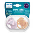 Ultra Soft Baby Soother for babies aged 6 to 18 months Teething Avent 2 Pcs
