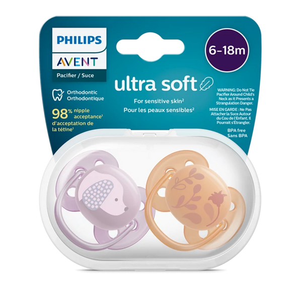 Ultra Soft Baby Soother for babies aged 6 to 18 months Teething Avent 2 Pcs