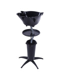 Salon System Portable Hair Wash Basin - Adjustable Height - Black Bowl