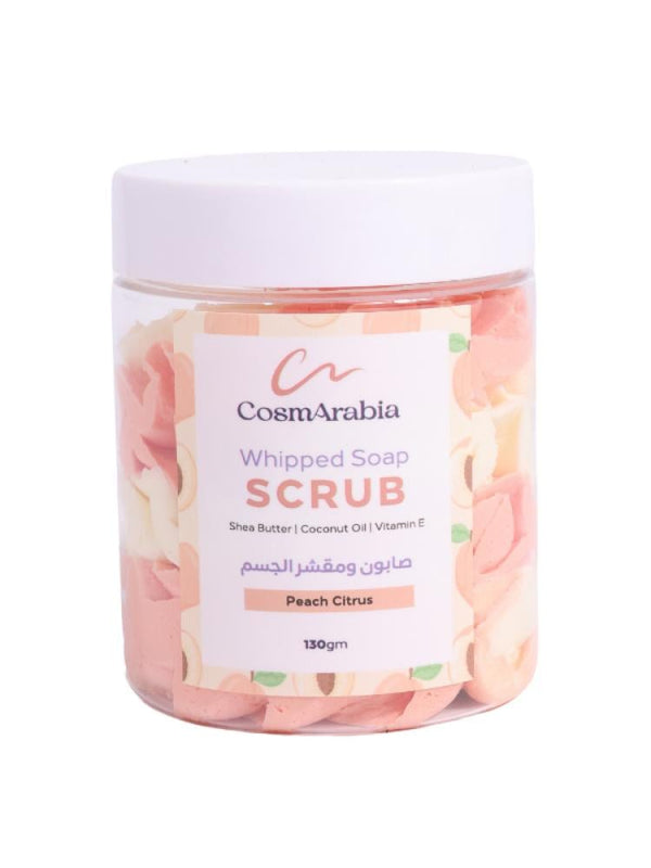 CosmArabia Peach & Citrus Whipped Body Soap and Scrub - 130g