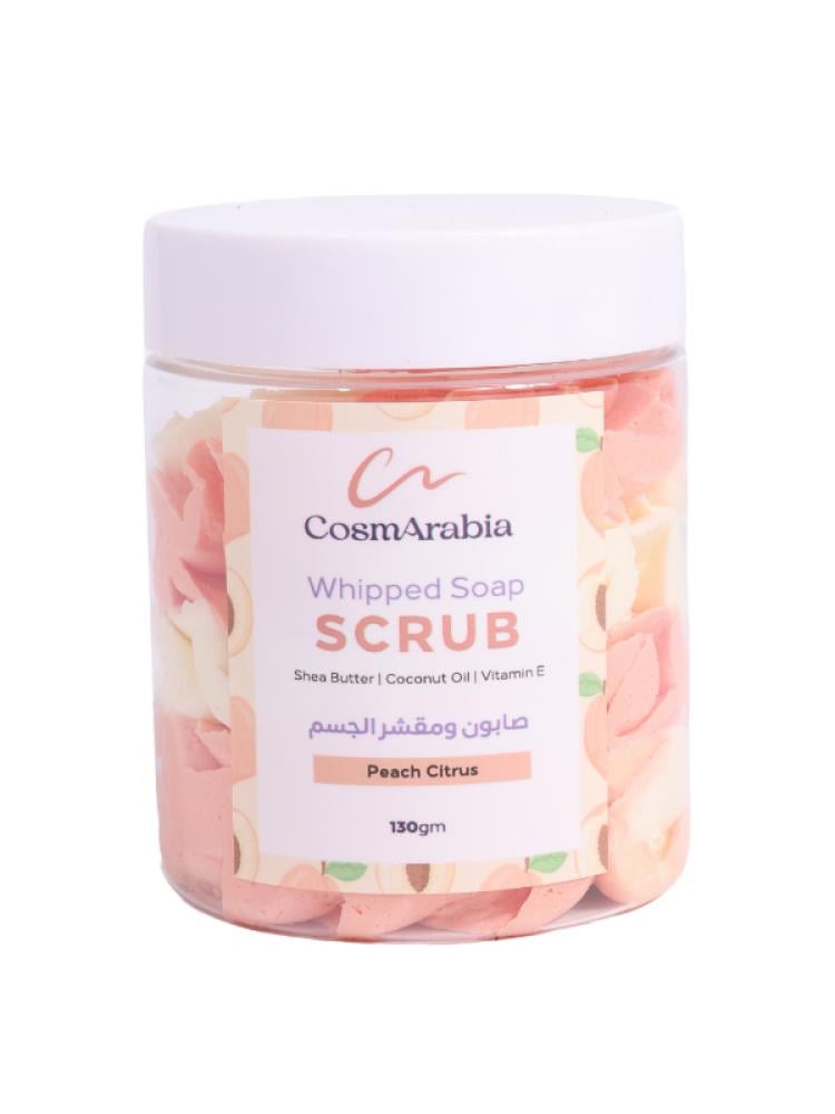 CosmArabia Peach & Citrus Whipped Body Soap and Scrub - 130g