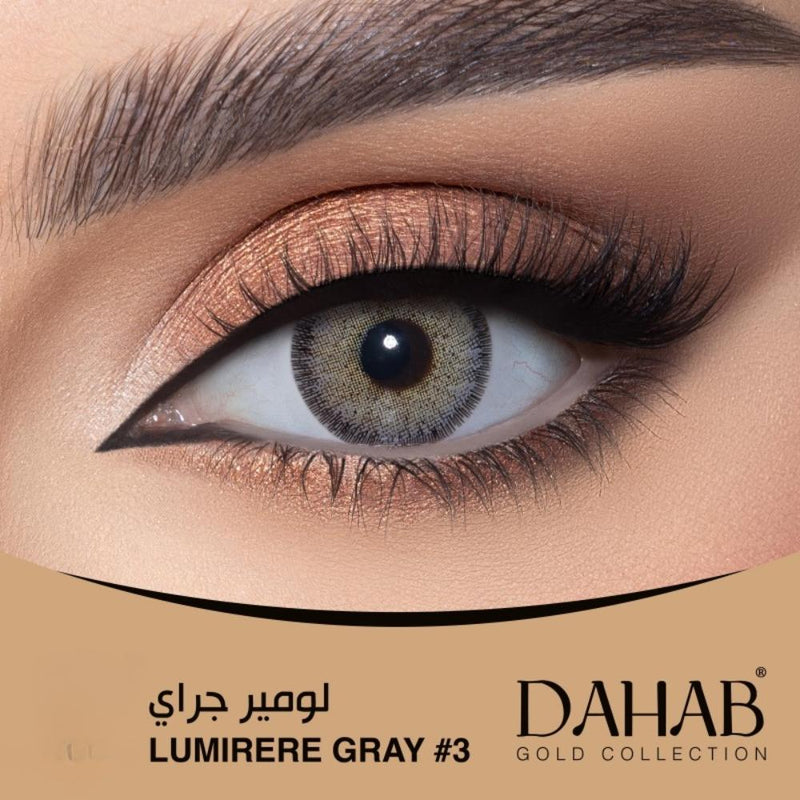 Gray Contact Lenses For Dark Eyes Lumiere Gold-3 Natural Beauty Dahab 10 Pack
