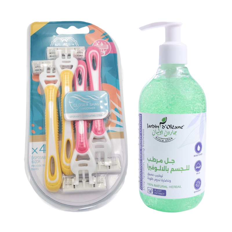 Gilleys Razor Kit Aloe Vera Gel - Smooth Shave Sensitive Skin