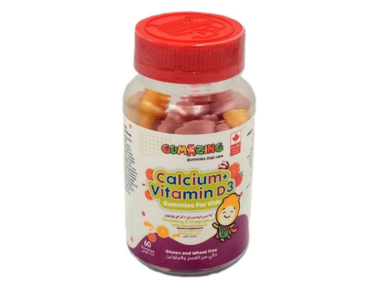 Children's Vitamin Gummies Calcium D3 Bone Teeth Support Gumazing 60 Count