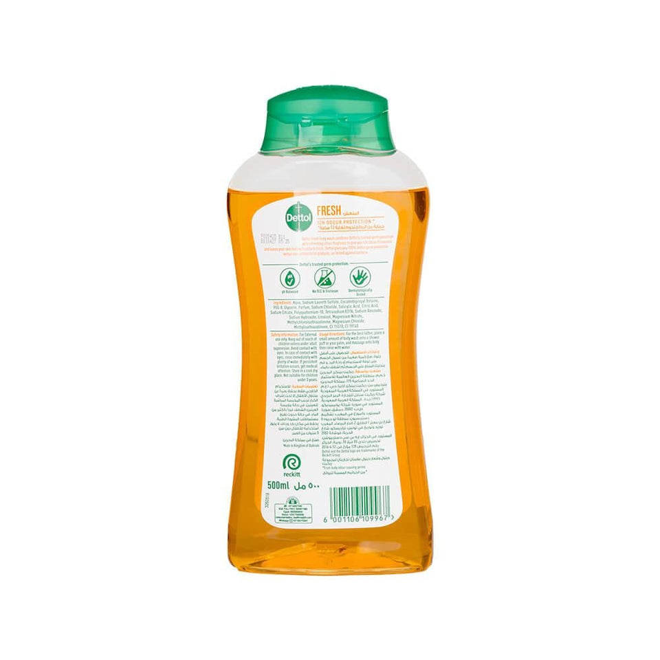 Dettol Body Wash Fresh Lemon & Orange Blossom Cleansing & Antibacterial 500ml