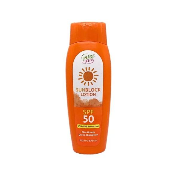 Pure Life Sunscreen Lotion SPF 50 Face and Body 200ml