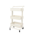 Salon System Three-Tier Trolley - Iron Mesh Base - White