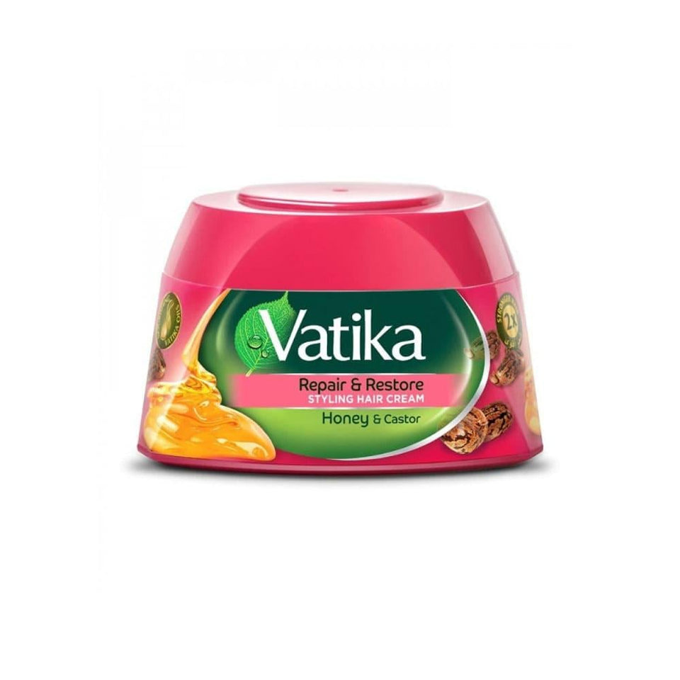Vatika Hair Styling Cream with Honey & Castor for Hair Repair & Shine 210ml