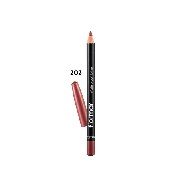 Flormar Waterproof Lip Liner 202 Soft Pink Brown, Long-Lasting