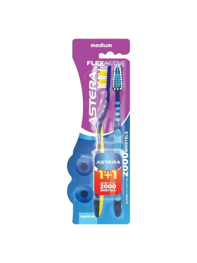 Astera Flex Active Toothbrush 1+1 Medium Size