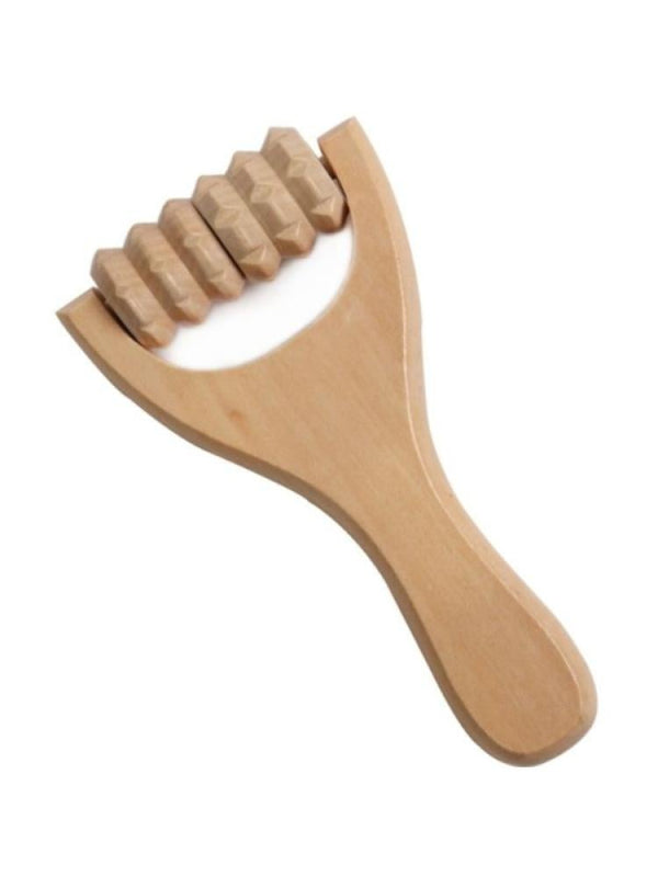 Salon System Wooden Massage Tool with Rotating Heads for Muscle Tension Relief