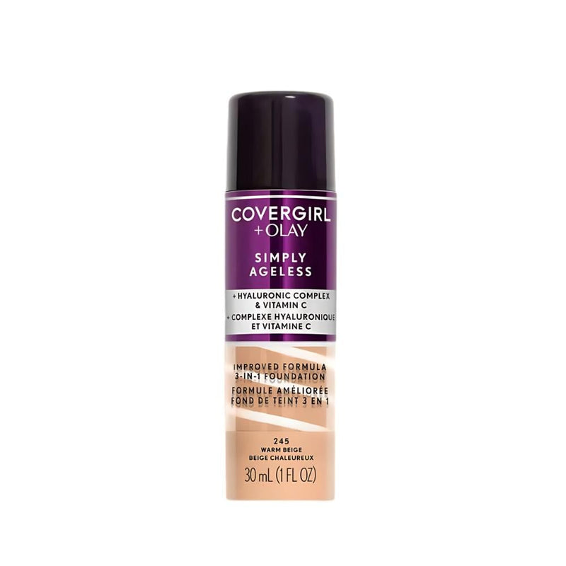 Covergirl Olay Simply Ageless 3-in-1 Liquid Foundation, Warm Beige, 30ml