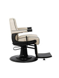 Salon System Men's Barber Chair 5228H-195 - Beige with Black Iron Frame