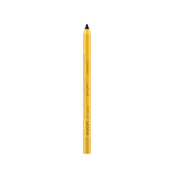 Sasha Waterproof Eyeliner Pencil in Black with Creamy, Smudge-Proof Formula