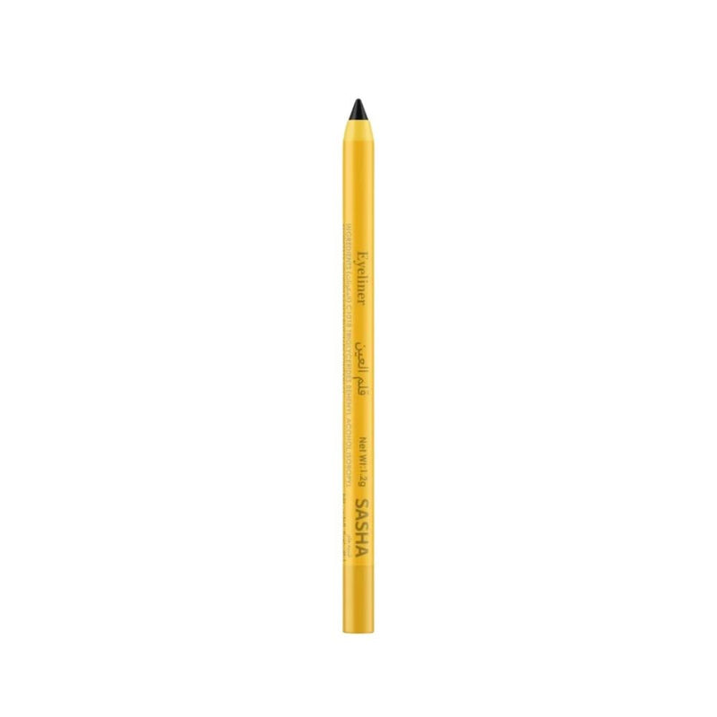 Sasha Waterproof Eyeliner Pencil in Black with Creamy, Smudge-Proof Formula