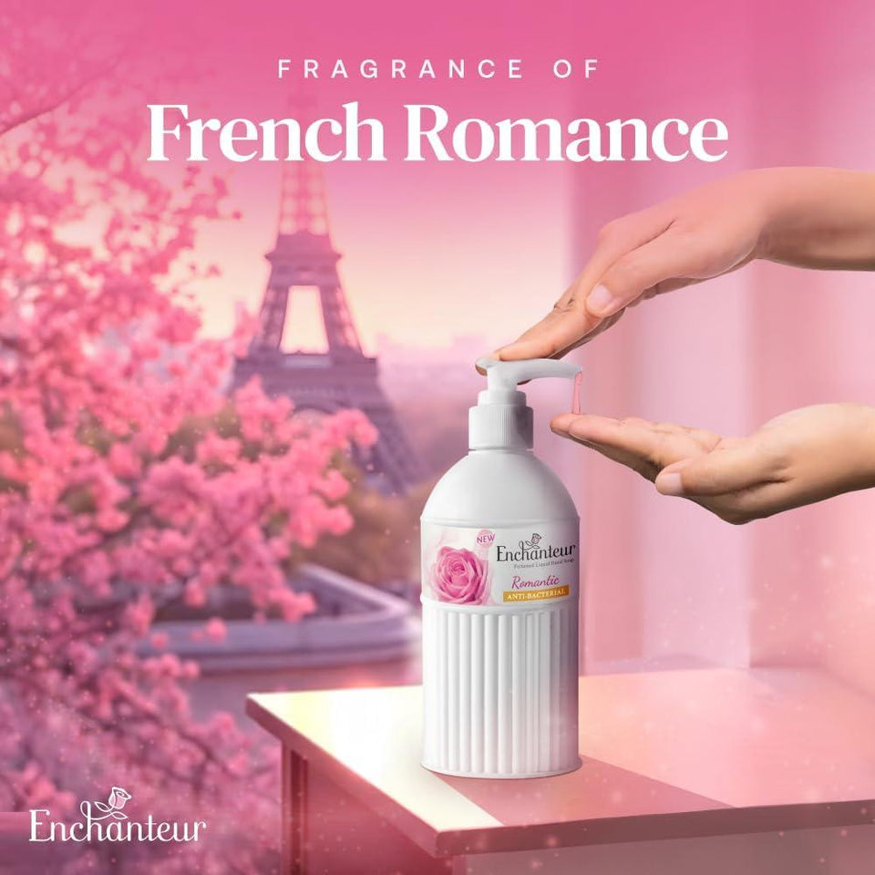 Enchanteur Antibacterial Liquid Hand Soap Romantic Floral Scent Cleansing 300ml